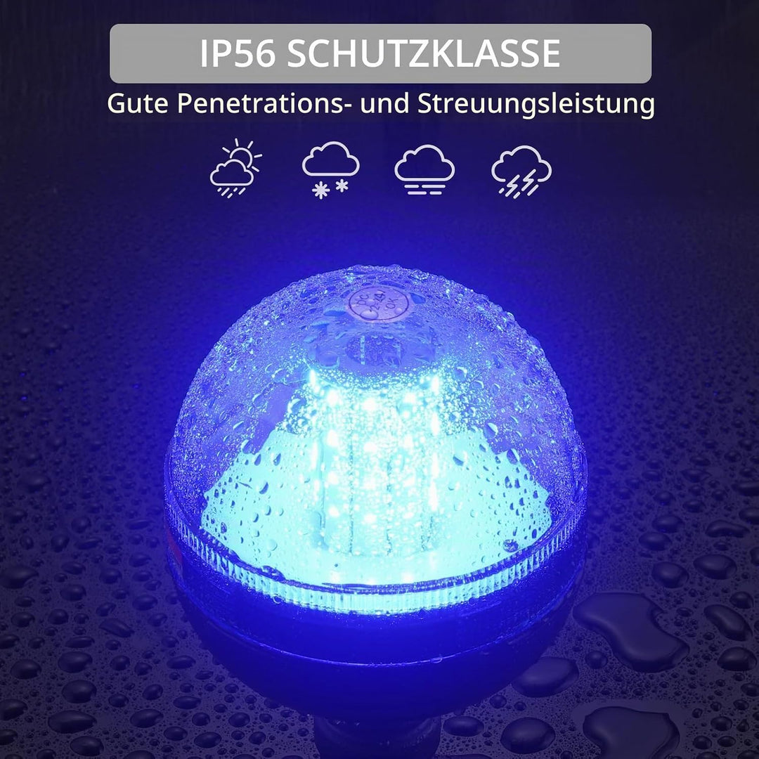 Justech 2x 40 SMD LED Rundumleuchte Warnleuchten Rundumlicht mit Blinkleuchte Blitzleuchte IP56 Magn