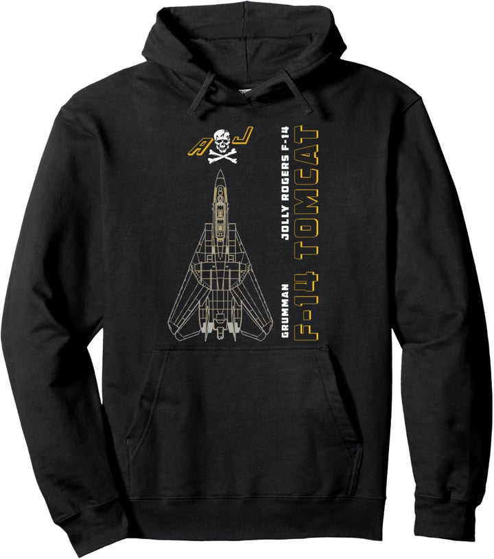 F-14 Tomcat Jolly Rogers VFA-103 Jet Flugzeugprofil Pullover Hoodie
