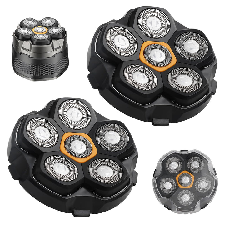 2 Stück Ersatzrasierkopf für Glatzen Rasierer Herren, 6D Magnetischer Rasierkopf Ersatzköpfe Kompati