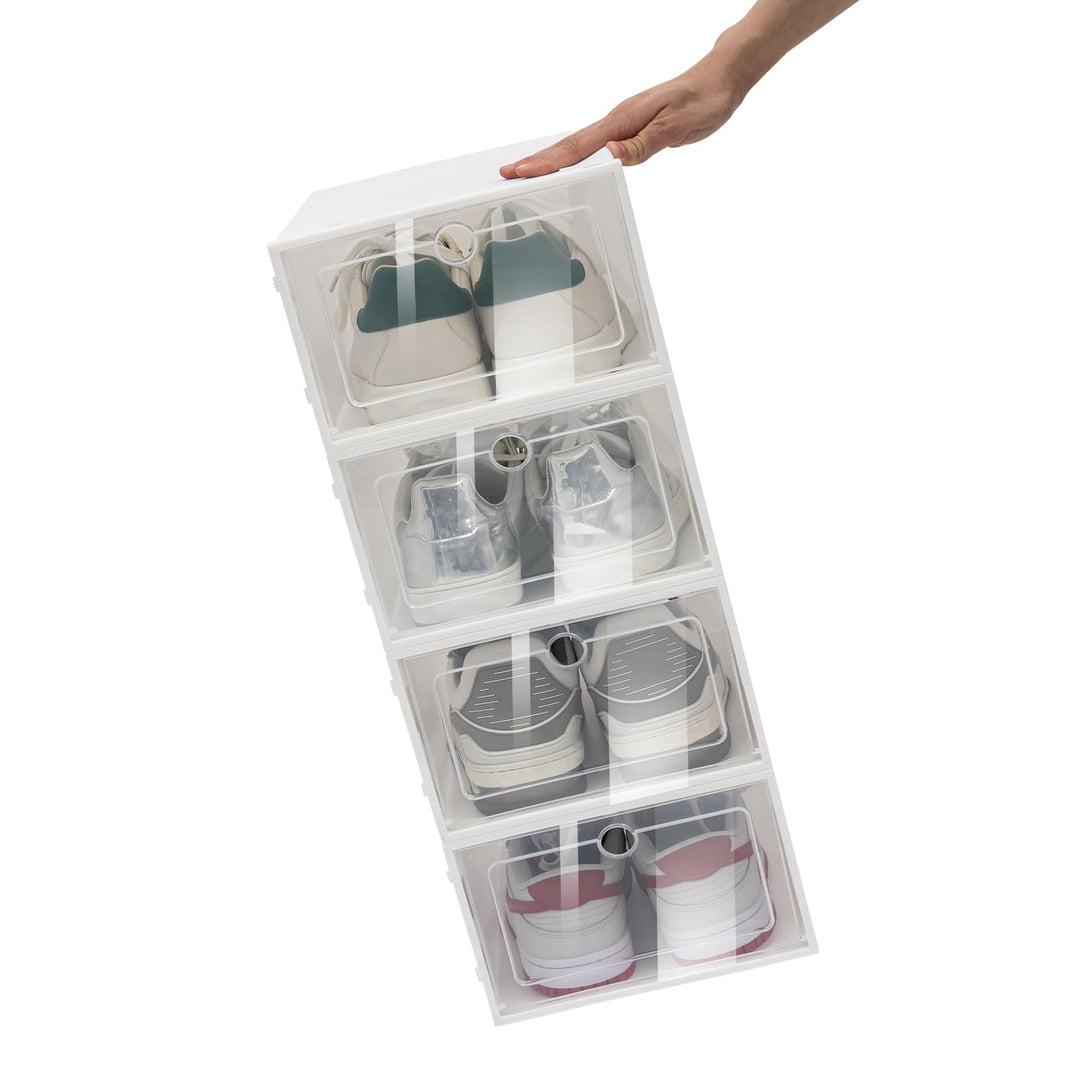 Schuhbox 24 Stück stapelbar transparent Aufbewahrung für Schuhe &amp; Spielzeug