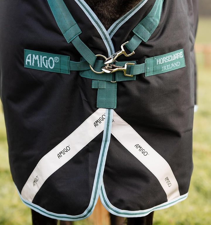 Horseware Amigo Bravo 12 Plus medium mit Halsteil Navy/Aqua Gr. wählbar (160)