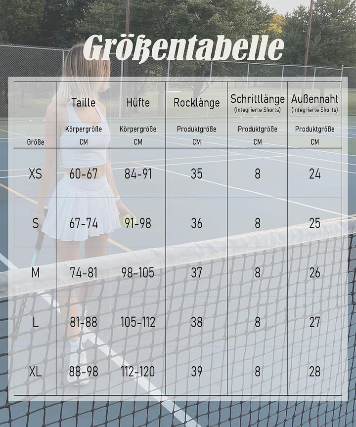 Navneet Tennisrock Crossover Rock mit Hose drunter Hosenrock Damen Sportrock Faltenrock Minirock Gol
