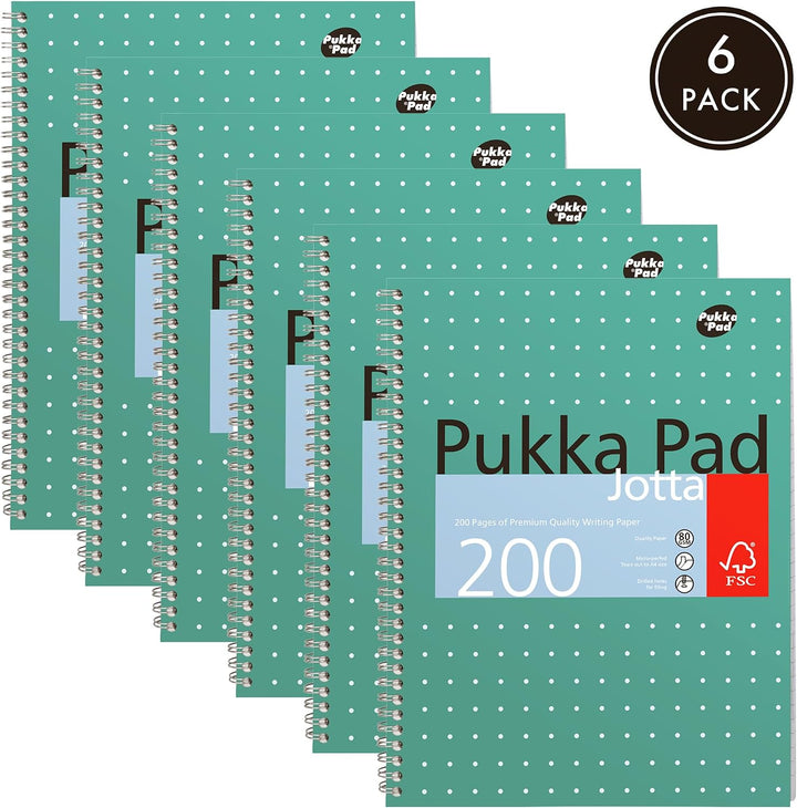 Pukka Jotta Spiralbuch (Format A4) Metallic, (Pack of 6), (Pack of 6)
