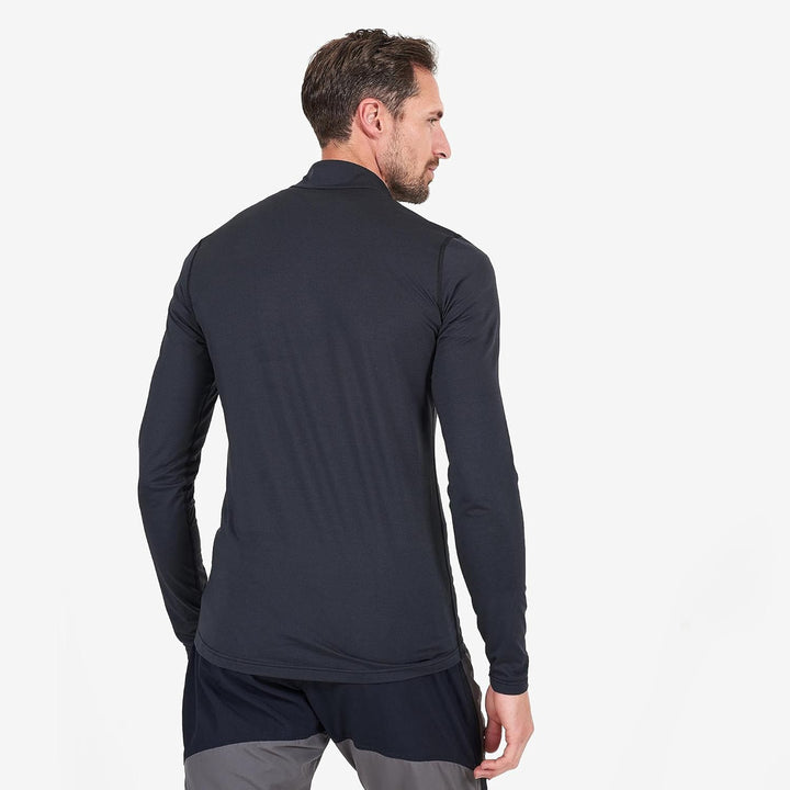 Montane Dart Thermo Zip Neck Mens Base Layer Top, Schwarz