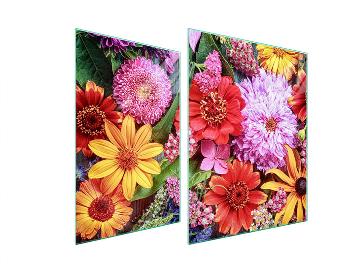 TMK ArtDeko Herdabdeckplatte 2 Teilig 30x52 + 40x52 cm - Spritzschutz Herdabdeckung – Herdschutz aus