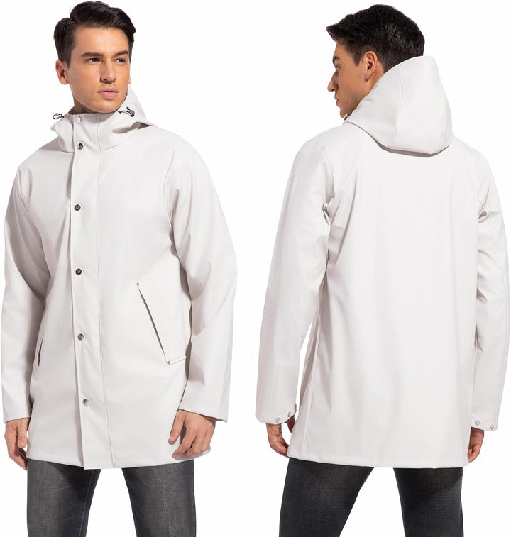 UNIQUEBELLA Regenjacke Herren Wasserdichter, Regenmantel mit Kapuze für Männer Atmungsaktiv Windbrea