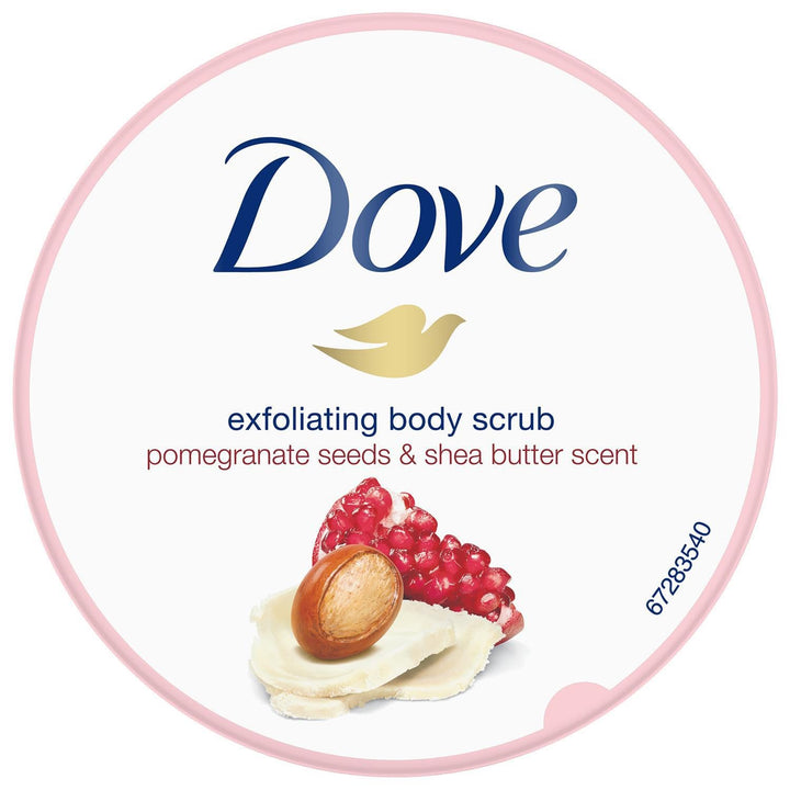 Dove Peeling-Körperpeeling mit Granatapfelkernen und Sheabutter-Duft, 225 ml (2er-Pack)
