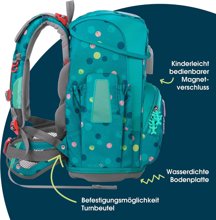 Step by Step Schulranzen-Set Cloud, 5-teilig, ergonomischer Tornister mit Reflektoren, höhenverstell