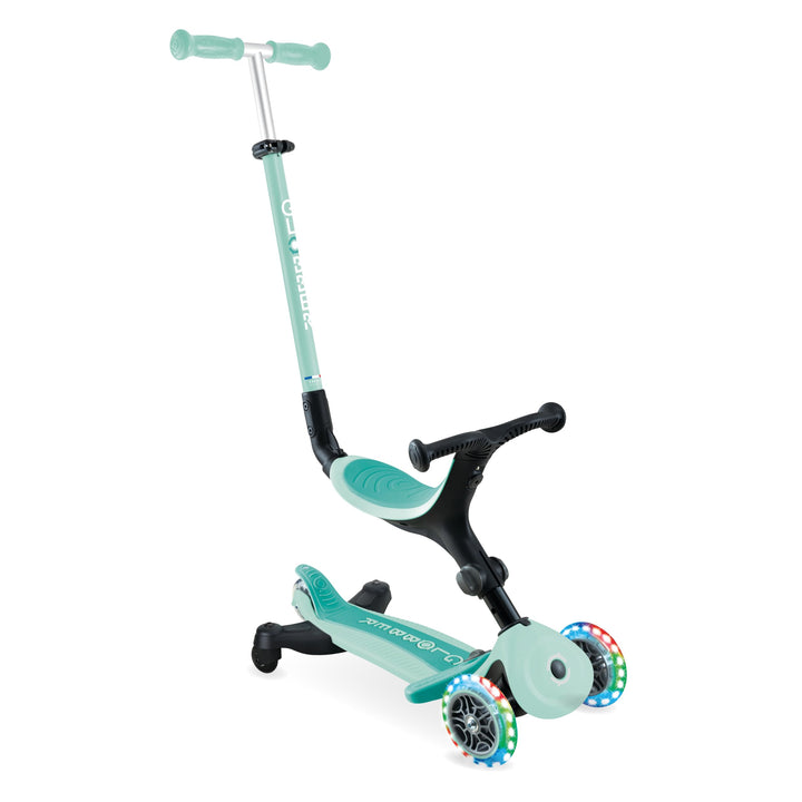Globber Go Up Active Beleuchtung, 360 Grad, Evolutionärer Roller mit Sitz und Lichtern für Kleinkind