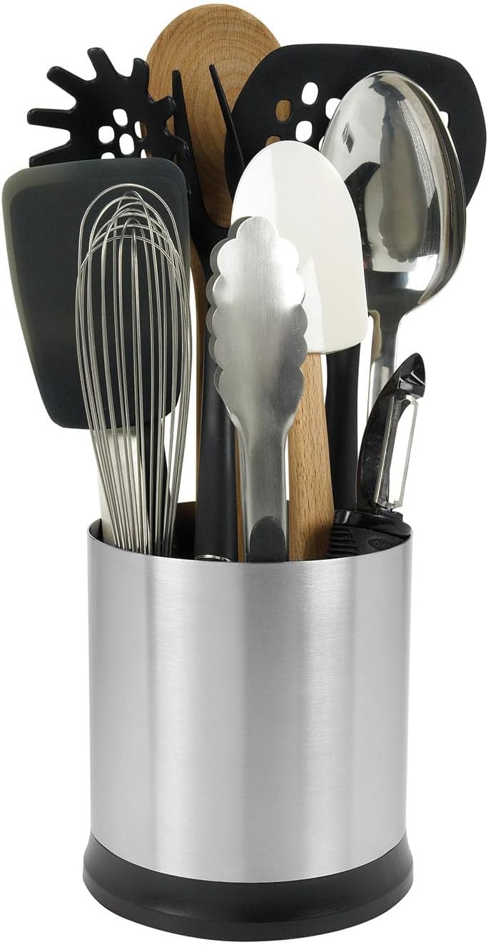 OXO Good Grips Rotierender Utensilienhalter, Edelstahl rund, drehbar, rund, drehbar