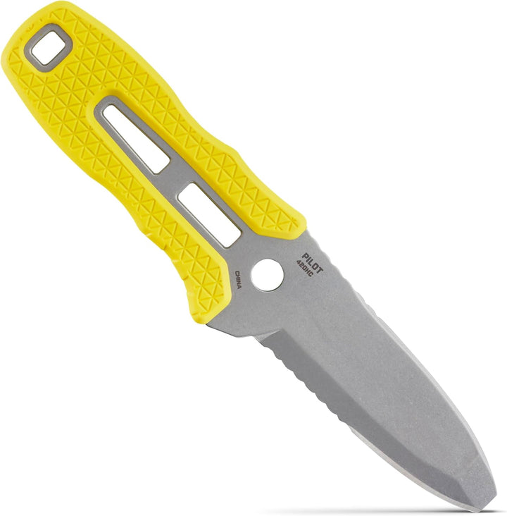 NRS Edelstahl Bootsmesser Pilot Knife 18,4cm Gelb, Gelb