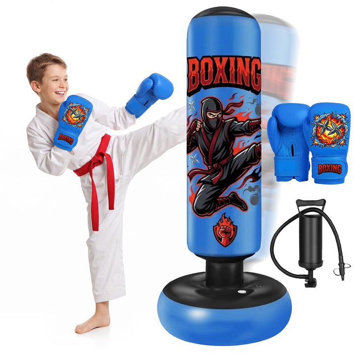 Boxsack Aufblasbarer, Qoosea 165cm Aufblasbarer Boxsack Stehend Boxing Bag
