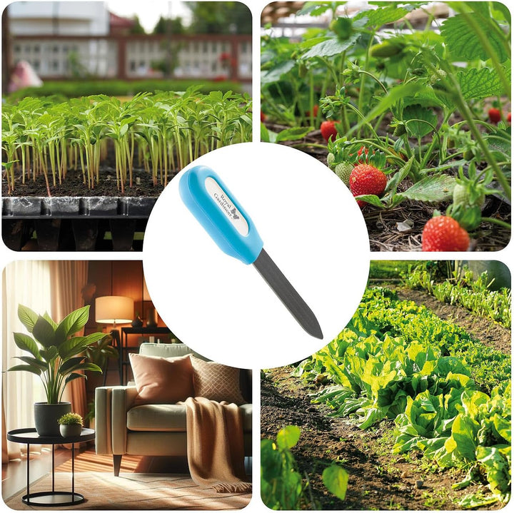 Luminea Home Control Bodenfeuchtigkeitssensor: 4X Pflanzen-Bodenfeuchtigkeits- &amp; Temperatursensor +