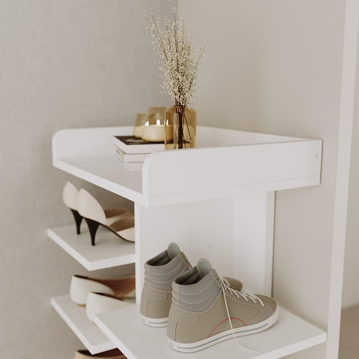 Vicco Schuhschrank Stepy, Weiss, 45 x 114 cm mit 10 Fächern