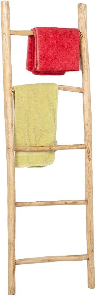 KEPALA Deko-Leiter 150 cm, Teak Handtuchhalter, Natural 150 cm Höhe, 150 cm Höhe