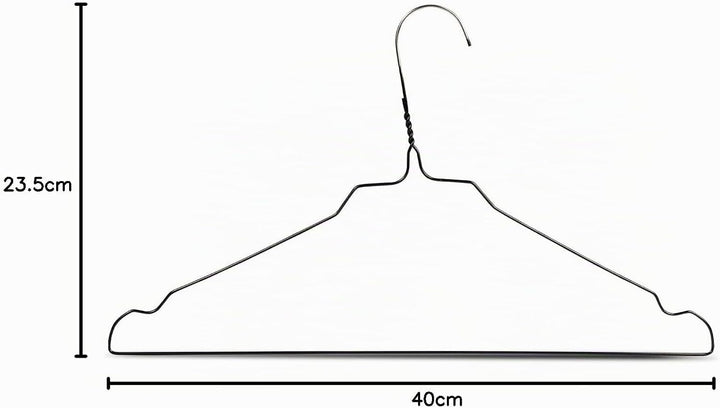 RSR-Hangers Drahtbügel Kleiderbügel aus Metall 100 Stück Schwarz Metallkleiderbügel Set Drahtkleider