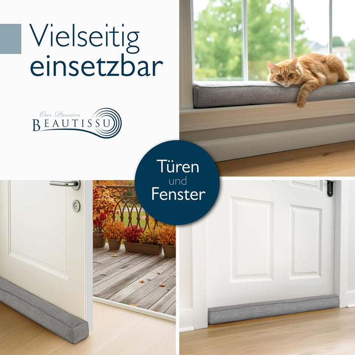 Beautissu Magnetischer Zugluftstopper für Türen 90cm – Wärmeschutz &amp; Kälteschutz Türluftstopper mit