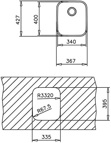 FREGADERO BE - 34.40 PLUS Fregadero BE inox cubeta, 200mm, Mueble 45