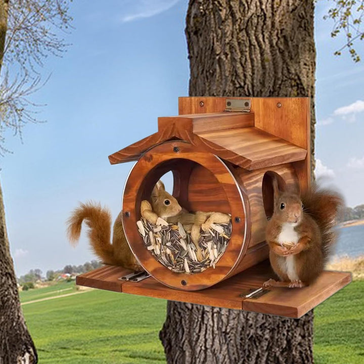 Eichhörnchen-Futterhäuser aus Holz für den Aussenbereich | Eichhörnchen Futterbox Mit Belüftungslöch