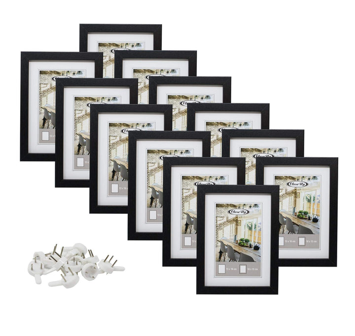 Close Up Bilderrahmen-Set 12 STK. 13x18 cm schwarz Premium MDF-Rahmen, bruchsichere Plexiglas-Scheib