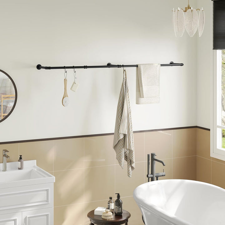 Kleiderstange Wandmontage 180cm, Kleiderständer für die Wand, Industrierohr Kleiderstangen, Platzspa