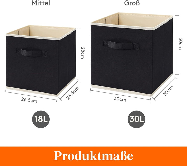 Lifewit 6 Stück 18L Faltbare Aufbewahrungswürfel, Mittel dekorative Aufbewahrungsboxen aus Stoff mit
