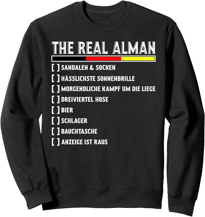 Alman Memes - Richtiger Deutscher Checkliste Alman Sweatshirt