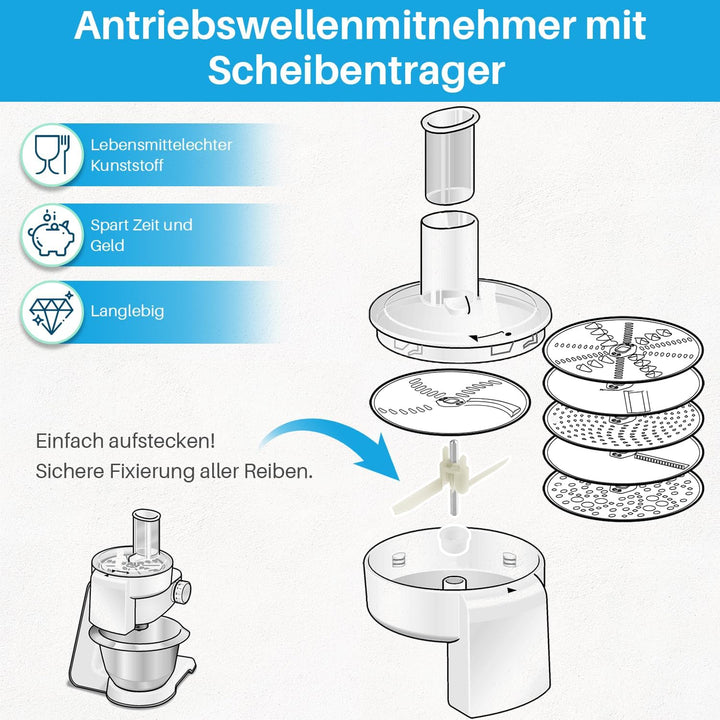 2 x Mitnehmer Flügelrad 160mm 630760 621923 für Bosch Küchenmaschine MUM5 MUMS MUMV MUZ5, Durchlaufs