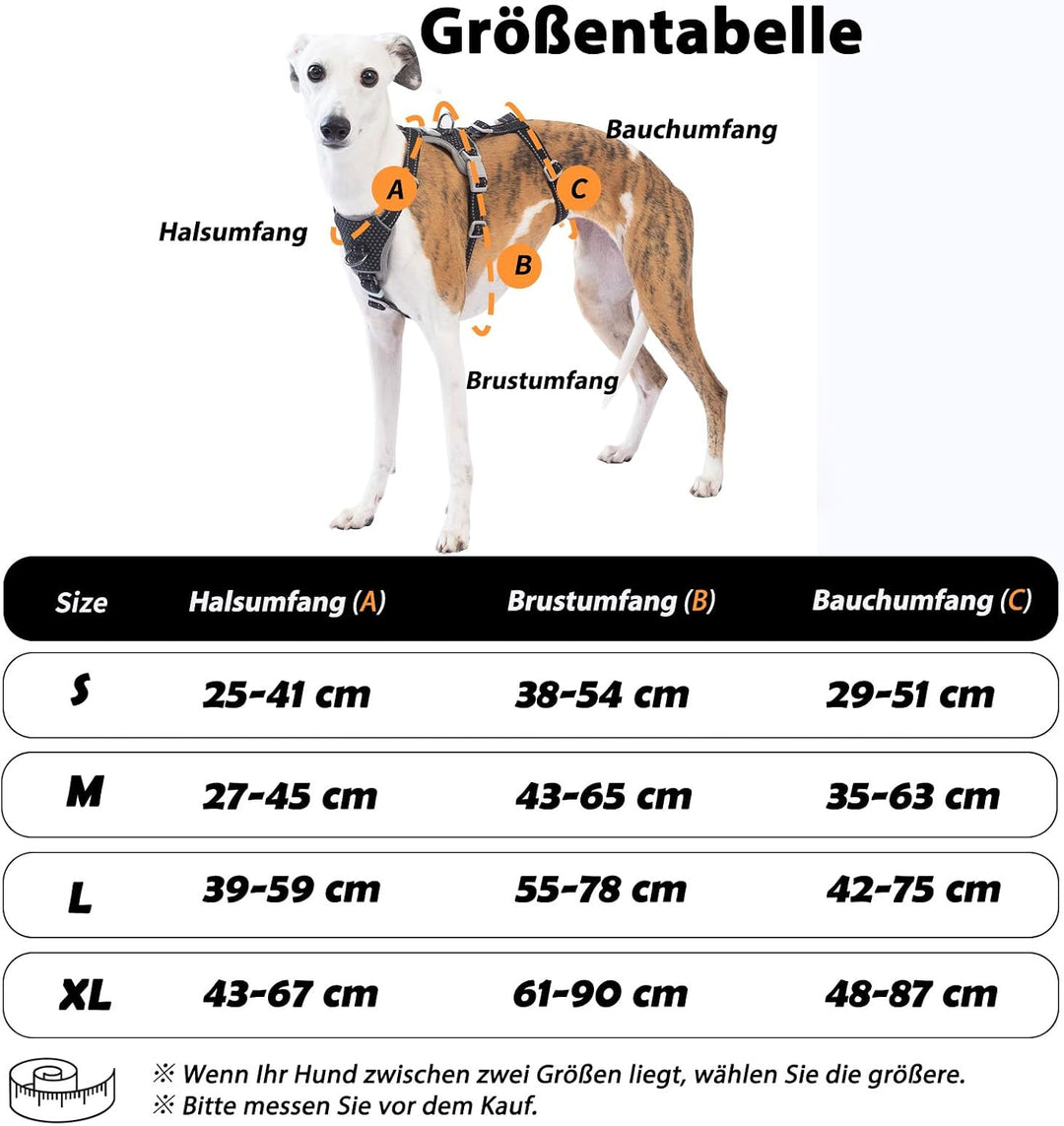 Huntboo Sicherheitsgeschirr Hund Ausbruchsicher, Panikgeschirr für Hunde, Anti Zug Hundegeschirr, Re