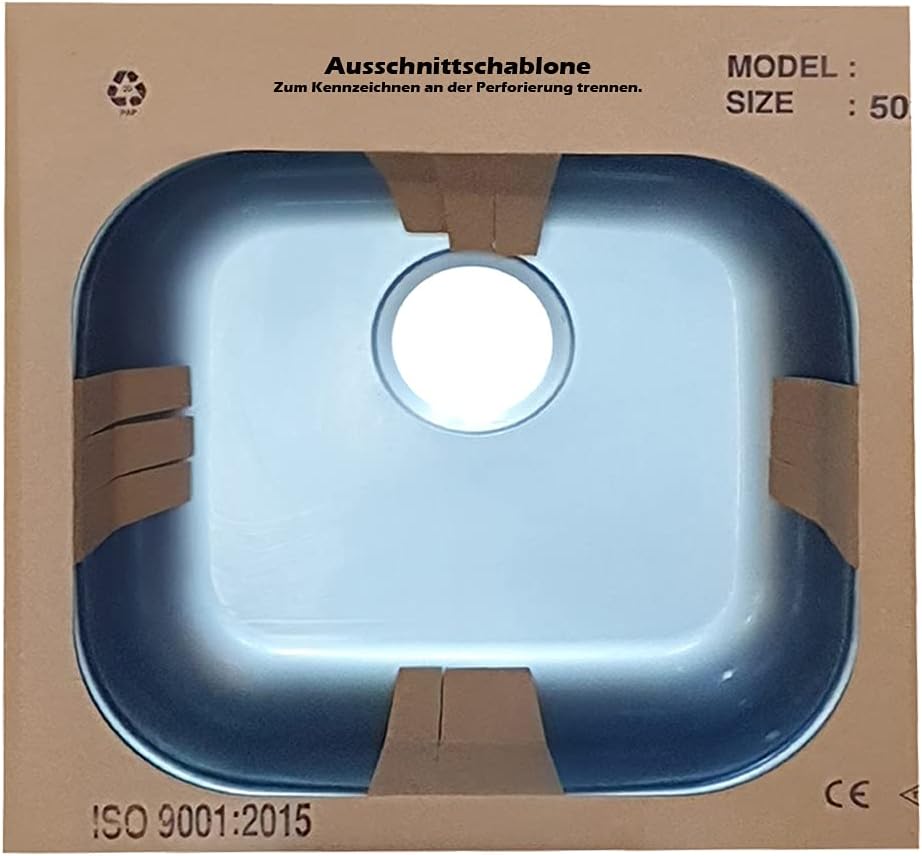 Edelstahl Spüle Spülbecken Flächenbündig Unterbau Eckige Edelstahlspüle Spüle 50 * 50 cm