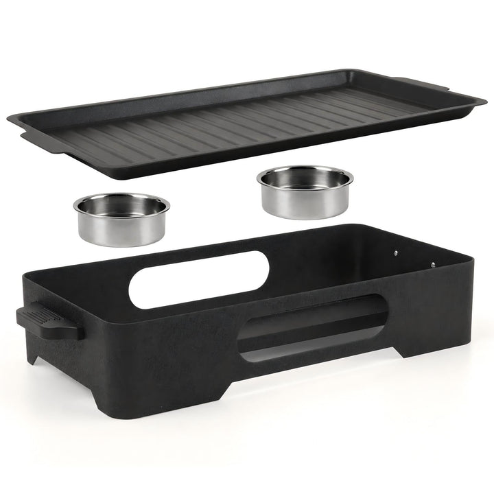 GEEKHOM BBQ Warmhalteplatte fürs Grillen Grosse Aluminium Grill Heizplatte mit Antihaftbeschichtung