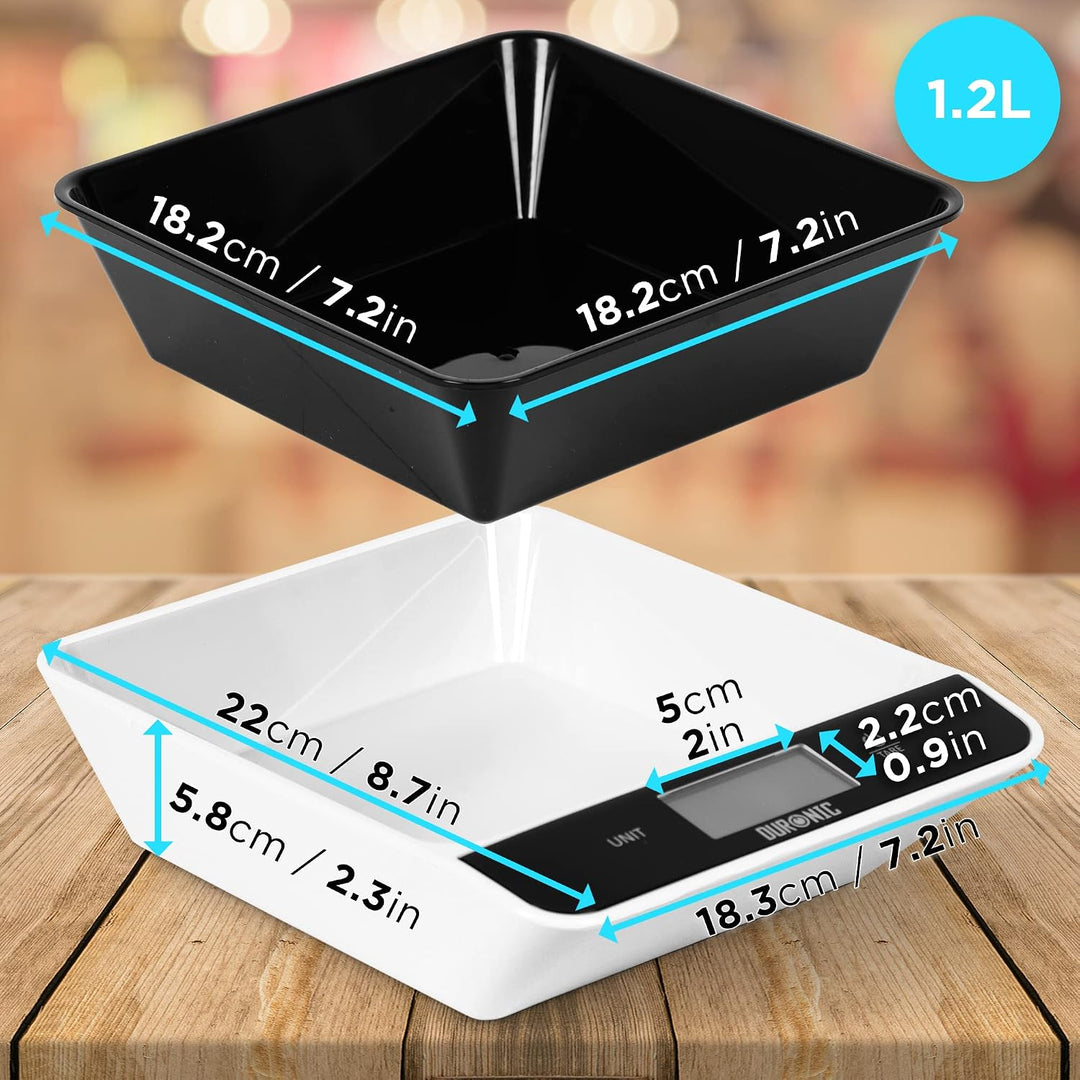 Duronic KS100 BK Küchenwaage, 5kg Digitalwaage, 1g Präzision-Feinwaage Schwarz, Schwarz