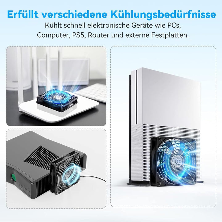 ELUTENG 140mm USB Lüfter PC Lüfter mit 3 Einstellbare Geschwindigkeiten,USB Ventilator 140mm 5V PC V