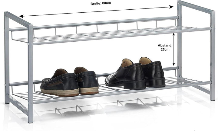 CARO-Möbel Schuhregal System Schuhständer Schuhablage mit 2 Fächern für ca. 8 Paar Schuhe, 81 cm bre