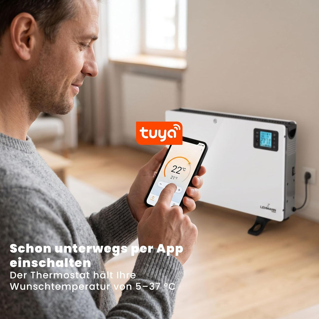 LEHMANN LHOHC-2013C Konvektor Heizung Heizkörper 2000 W | Elektroheizung mit 3 Heizstufen 750/1250 /