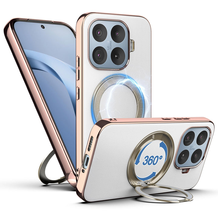 Magnethülle für Xiaomi 17T, luxuriöse Lederrückseite mit Ständer, 360° Verstellbarer Ständer, stossf