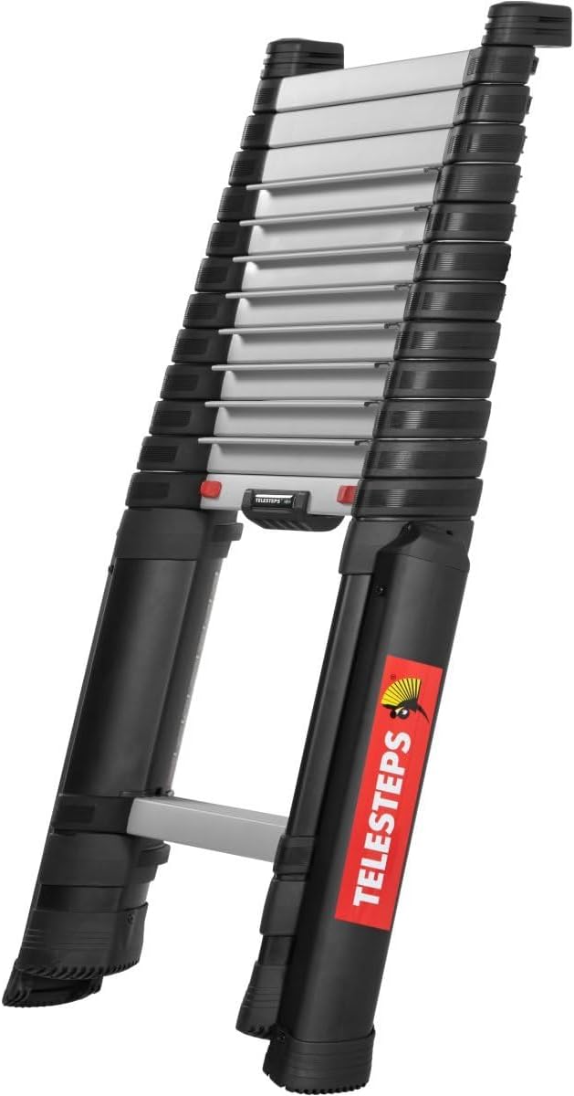 Telesteps PrimeLine Teleskop-Anlegeleiter mit Stabilisator / Anlegeleiter 4,1 m / Leiter aus Alumini