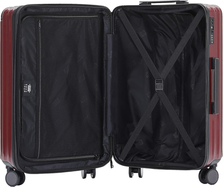 M816 TSA-Schloss Koffer Reisekoffer Trolley Kofferset Hardschale Boardcase (Weinrot, 3tlg.Kofferset)