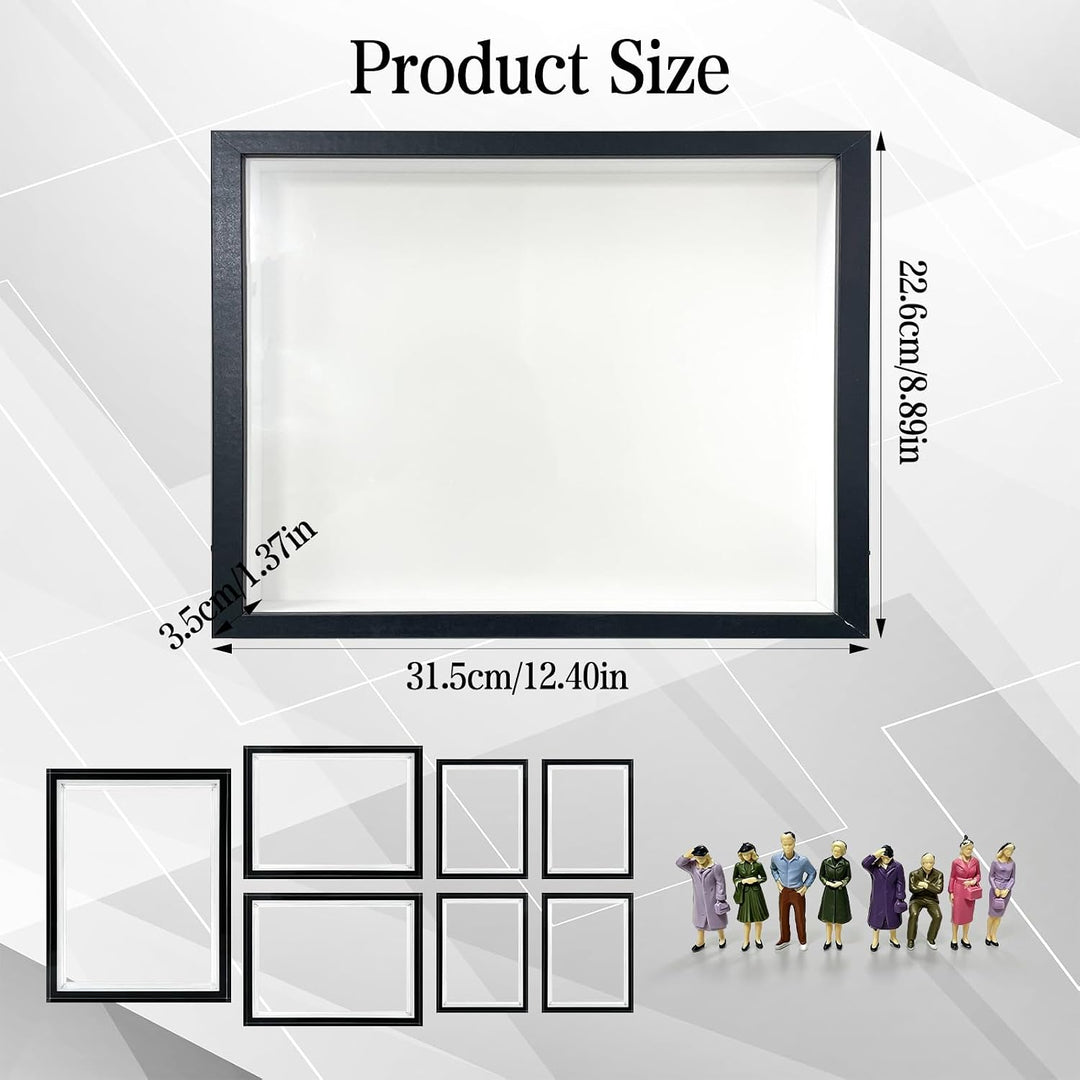 DIY Mini Museum Bilderrahmen Set, mit 8 Miniatur-Figuren und LED