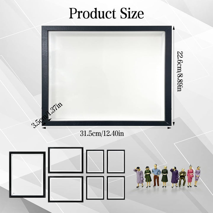 DIY Mini Museum Bilderrahmen Set, mit 8 Miniatur-Figuren und LED