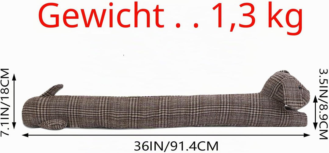 Zugluftstopper für Hunde unter der Tür, strapazierfähig, 1.4 kg, 86.4 cm, dekorativer Stoff, Tür-Zug