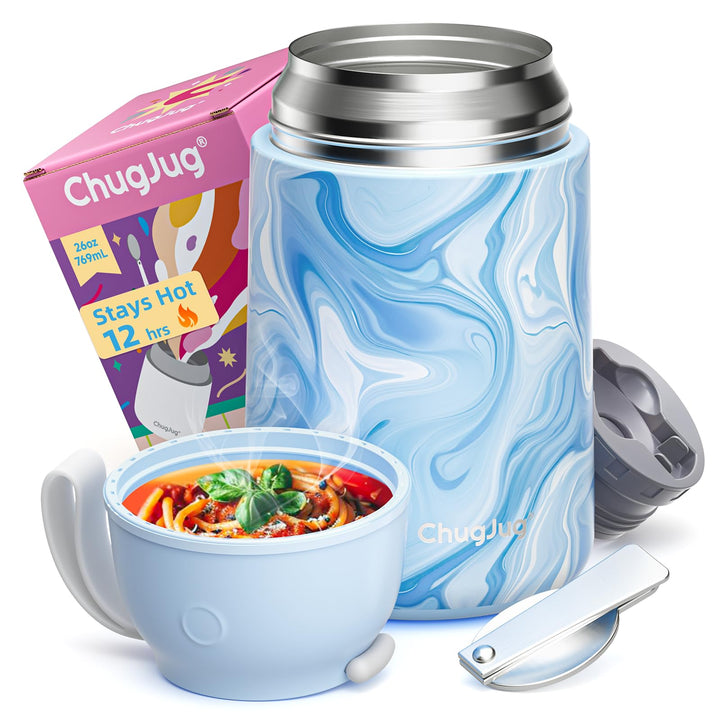 Thermobehälter für Essen 750ml, Edelstahl Thermobecher für Essen Warmhaltebehälter mit Löffel, Ausla