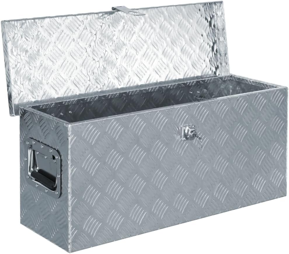 vidaXL Aluminiumkiste 76,5x26,5x33cm Alu Box Koffer Werkzeugbox Transportkiste 76.5 x 26.5 x 33 cm S