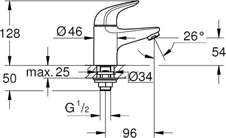 GROHE Swift - Waschtischarmatur (wassersparend, ~13cm hoch, inkl. Montagewerkzeug, Hochdruckarmatur,