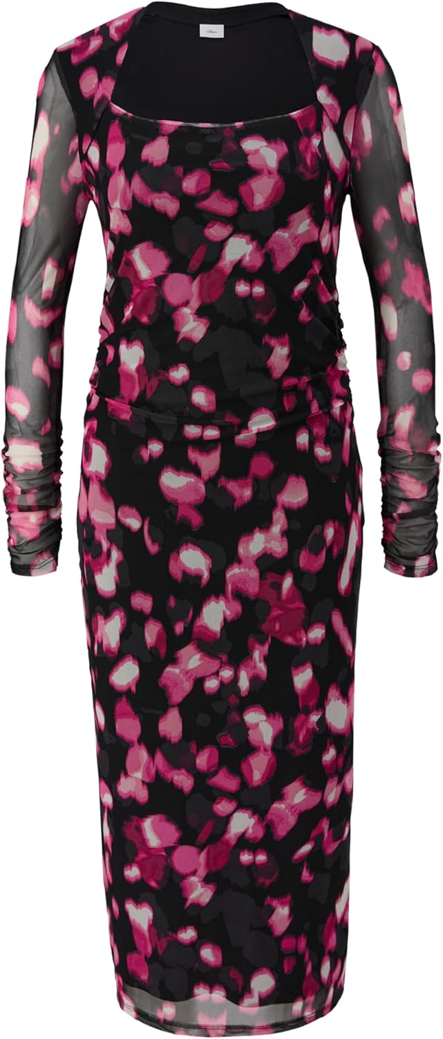 s.Oliver BLACK LABEL Damen Maxi Kleid mit Allover Print 42 99a3, 42 99a3