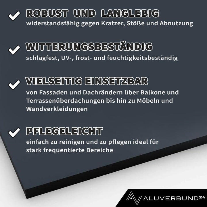 HPL Platten 20x100cm Vollkernplatten für Aussen und Innenbereich, 6mm dick, Anthrazit RAL7016 Anthra