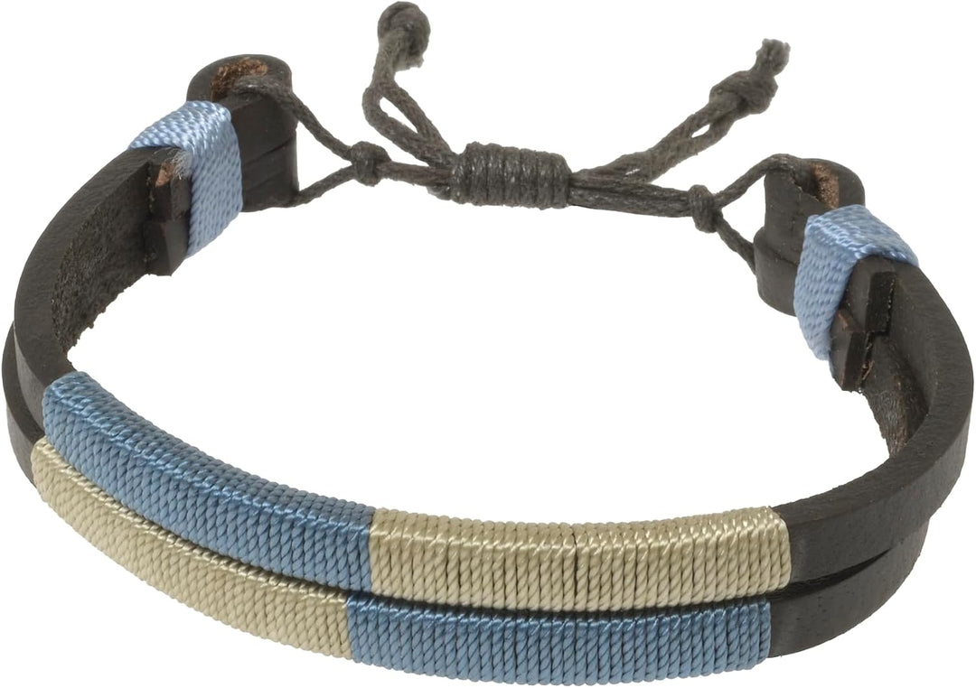 PELPE Argentinischer Ledergürtel mit passender Schnur und Lederarmband. Auf Leder gestickter Gürtel