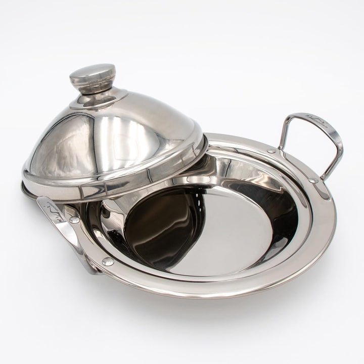 Marokkanische Tajine cocoWhite auswählbar in Ø 26/30/34 cm alle Herdarten Induktion (Ø26cm) Silber,