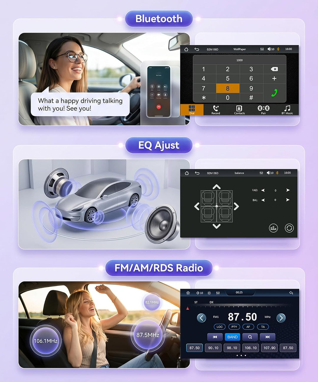 Rimoody Autoradio 1 Din mit Wireless Carplay Android Auto Bluetooth 5.2 FM/AM/RDS, 9 Zoll IPS Touchs
