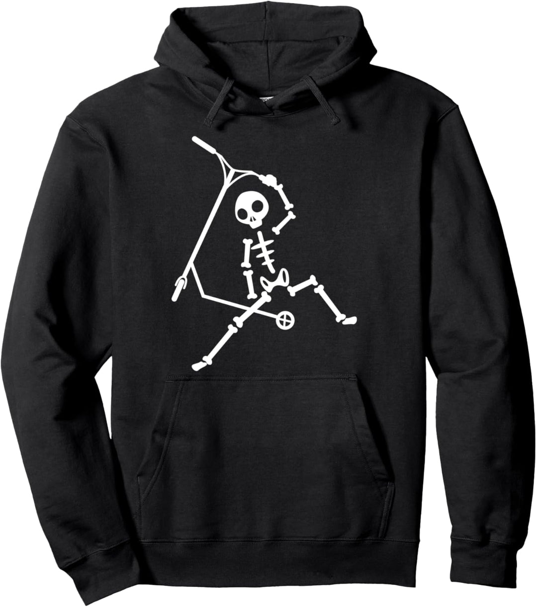 Scooter Roller Stunt Skelett Tretroller Geschenkidee Jungen Pullover Hoodie